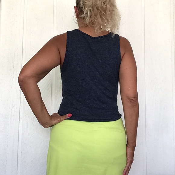 ALICE + OLIVIA BLUE COTTON TIE FRONT TANK TOP MEDIUM - Picture 9 of 15